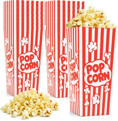 Homrelaxy 120 piezas Cajas de palomitas de maíz, contenedores de gran capacidad para máquina de palomitas de maíz, noche de cine, cine, carnaval,