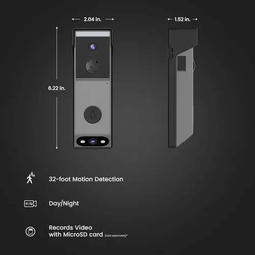 Miniatura 2 de Feit Electric Timbre inalámbrico inteligente con cámara HD de lente dual de 1080p, grabación local 24/7, visión nocturna, asistente de voz