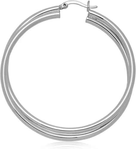 Miniatura 14 de Milla Crossover Twisted Hoop Earrings for Women – Hypoallergenic Silver or Gold Statement Hoops – Lightweight & Easy to Wear