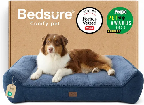 Miniatura 28 de Bedsure Cama ortopédica para perros de tamaño mediano, camas extra gruesas de apoyo para perros medianos con funda impermeable lavable, cómodo sofá