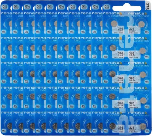 Miniatura 11 de Renata 376 SR626W Baterías – 1.55 V Óxido de Plata 376 Batería de reloj (2 unidades)
