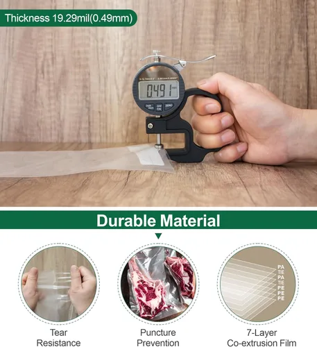 Miniatura 4 de Bolsas selladoras al vacío para alimentos, 50 x 10 pulgadas, etiqueta preimpresa, sin BPA, bolsas pequeñas para ahorrar alimentos, ideal para bolsas