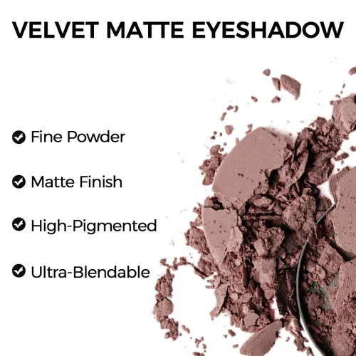 Miniatura 6 de Erinde Paleta de sombra de ojos mate marrón claro, alto pigmento, larga duración, color intenso, desnudos neutros desnudos mate prensado en polvo