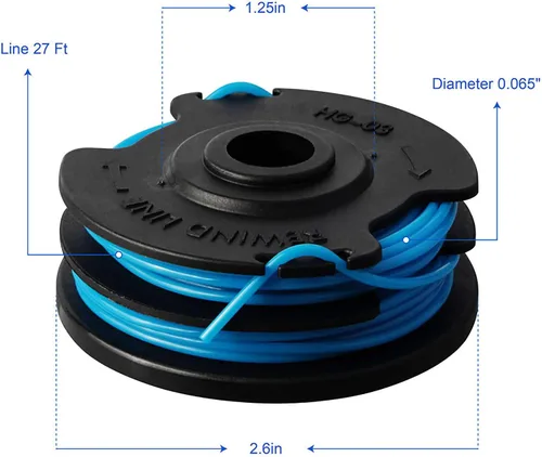 Miniatura 2 de Thten 29242 29082 Repuesto de carrete de recortadora de 27 pies 0.065 pulgadas para Greenworks 24V 40V 21052 29272 y 21212 recortadoras eléctricas