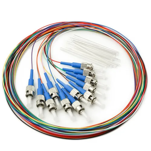 Miniatura 11 de 6 hilos multimodo OM1 62.5/125 ST-UPC fibra coleta, ST OM1 fibra óptica coleta, incluye 6 mangas de protección de fibra óptica de empalme de fusión