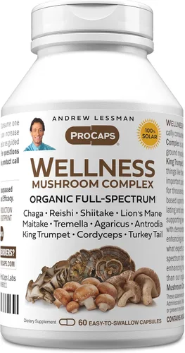 Miniatura 11 de ANDREW LESSMAN Wellness Mushroom Complex 30 cápsulas – Mezcla orgánica de espectro completo de 11 hongos – Apoya la salud y la vitalidad en general