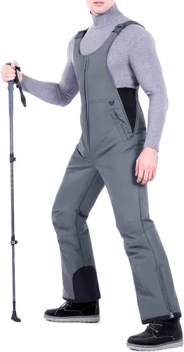 Miniatura 6 de Sportneer Pantalones de nieve para hombre, overoles aislados para la nieve que te mantienen caliente y seco para snowboard y esquí