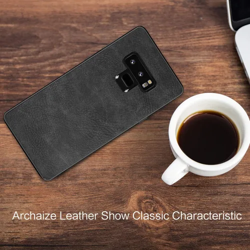 Miniatura 3 de Funda para Samsung Galaxy Note 9, delgada, de piel sintética, estilo vintage, a prueba de golpes, ligera, de poliuretano termoplástico suave