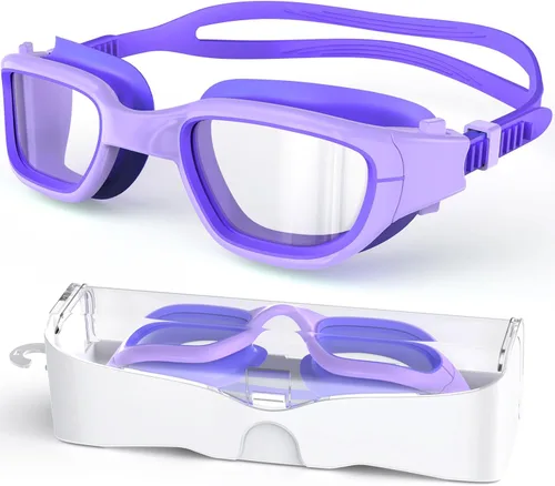 Miniatura 17 de Gafas de natación para niños, gafas de natación para niños de 6 a 14 años, gafas de piscina con protección UV antivaho para niños y niñas Azul