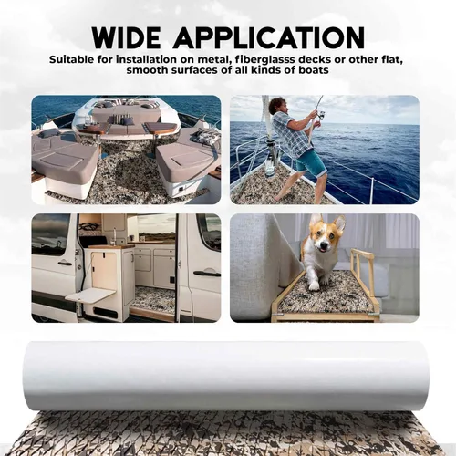 Miniatura 7 de Focean Piso de etilvinilacetato para lancha, cubierta, piso marino de camuflaje, tapete autoadhesivo para lancha a motor, caravana, yate, kayak