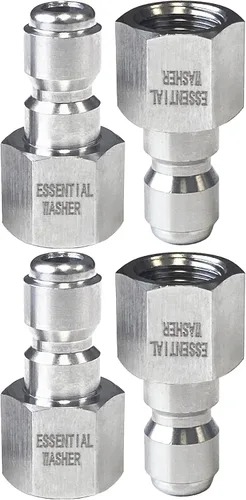 Miniatura 14 de Essential Washer Enchufe macho NPT de 1/4 pulgadas de acero inoxidable Accesorios de conexión rápida para lavadora a presión 5000 PSI Juego