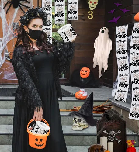 Miniatura 6 de Printed TP Papel higiénico impreso sin trucos para Halloween, regalo de broma, rollo de papel higiénico aterrador para sorpresa, divertido regalo
