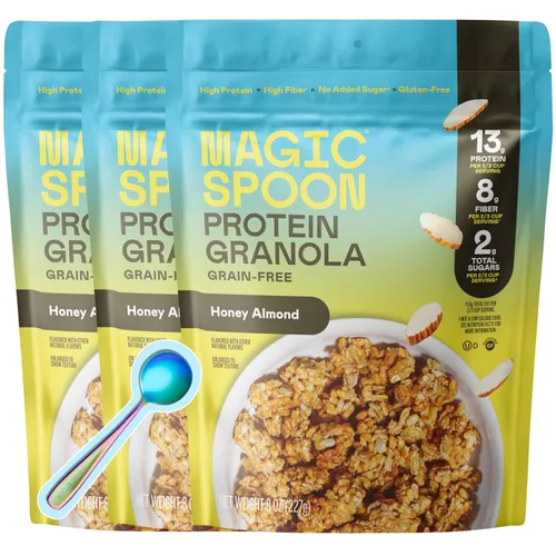 Magic Spoon Granola proteica - Granola alta en proteínas, apta para dieta cetogénica, baja en azúcar, sin granos, desayuno saludable o aperitivo