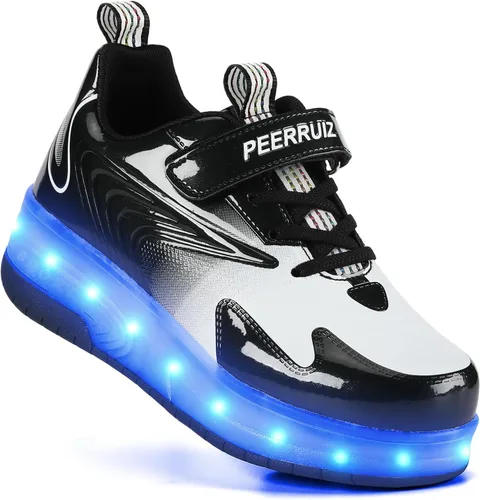 Miniatura 2 de Zapatos para niños con ruedas - 4 en 1 Zapatos con ruedas iluminados con luces LED recargables por USB para regalos de Navidad y escuela