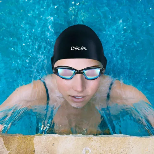 Miniatura 8 de Gafas de natación Juego de gorras de natación gafas de natación de silicona para adultos con gafas antivaho para nadar Colorido