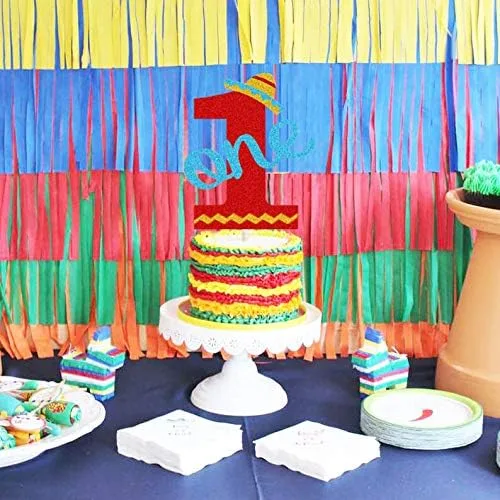 Miniatura 3 de Fiesta Uno One Cake Topper Taco Mini Sombrero Sombrero 1er Cumpleaños Decoración de Pastel para Fiesta Mexicana Niños Niñas Un Año de Edad Fiesta