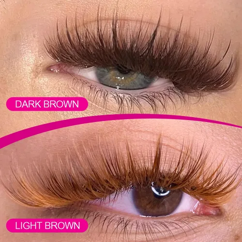 Miniatura 6 de Extensiones de pestañas marrón oscuro TDANCE Extensiones de pestañas de color 0.03/0.05/0.07mm rizo C/D Láseres de pestañas marrón premium para uso