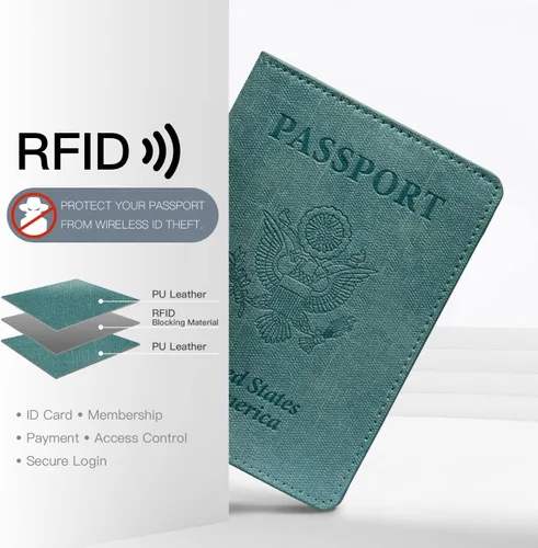 Miniatura 3 de Soporte para pasaporte de vacunación, Verde, 1 paquete