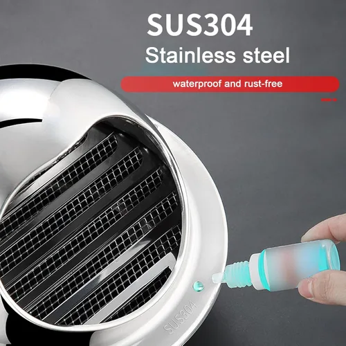 Miniatura 5 de Tapa de acero inoxidable 304 para chimenea, cubierta de ventilación de salida de aire de pared exterior, campana extractora, cubierta protectora