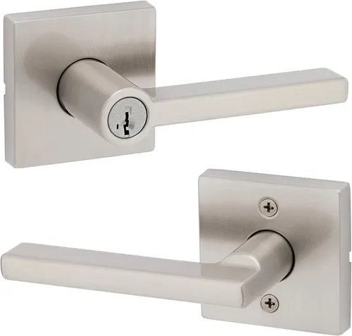 Miniatura 57 de Kwikset Halifax Manija interior de puerta de privacidad con cerradura, manija de puerta para baño y dormitorio, cerradura de botón de presión sin