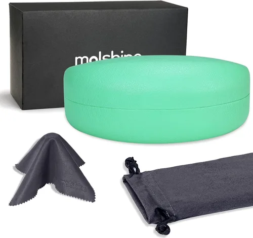 Miniatura 2 de molshine Funda rígida para gafas de sol, funda clásica grande para lentes de sol, lentes con paño de limpieza, bolsa