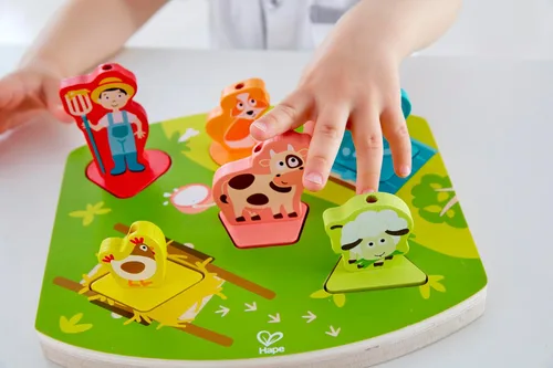 Miniatura 6 de Hape – Farmyard Sound Puzzle Game (10 pieza), multicolor, 5" x 2