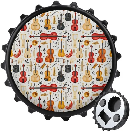 Magnetic Beer Bottle Opener - Vintage Cello 1 Print Portable One Handed Small Magnetic Bottle Opener for Fridge with Bartender and Outdoor,