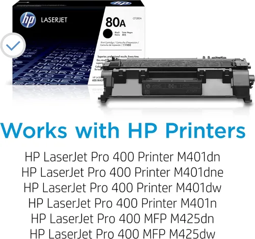 Miniatura 2 de HP 80A (CF280A) Cartucho de tóner negro para LaserJet.original negro