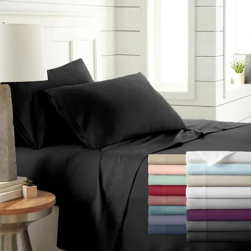 Miniatura 12 de Southshore Fine Living, Inc. Juego de ropa de cama de microfibra de 4 piezas, juego de sábanas tamaño Queen, sábana bajera ajustable de 14 pulgadas