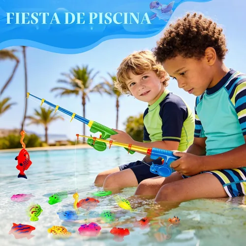 Miniatura 4 de CozyBomB™ - Juego de juguetes magnéticos de pesca para niños Juego de mesa de agua, bañera, piscina para niños, caña de pescar, red, peces