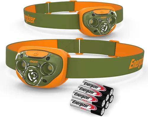 Energizer Linterna Frontal LED PRO (Paquete de 2), Linternas Frontales Resistentes al Agua IPX4, Luz de Cabeza de Alto Rendimiento para Exteriores,