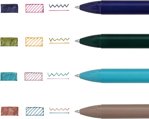 Miniatura 2 de WRITECH Bolígrafos de gel retráctiles: Multicolor de 0.5mm de punta fina 2 en 1 bolígrafo de clic colorido surtido de 4 unidades sin manchas y sin