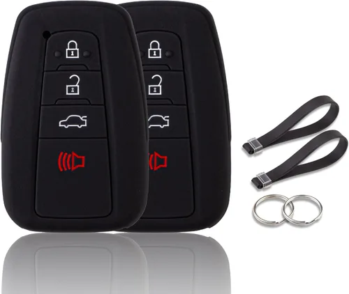 Miniatura 10 de Funda BE para llavero Toyota, IZOA de silicona con llavero compatible con Toyota Corolla Levin Camry Prado CHR Levin RAV4 IZOA Avalon Prius