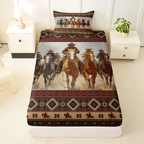 Miniatura 55 de Erosebridal Southwestern - Sábanas de cama bohemias aztecas, tamaño individual, sábanas hippie de cachemira, ropa de cama de estilo exótico, funda