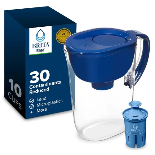 Miniatura 12 de Jarra de filtro de agua Brita, filtro Everyday Elite, elimina el 99% del plomo, incluye 1 filtro, capacidad de 10 tazas, color blanco