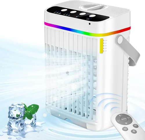 Miniatura 2 de Aire Acondicionado Portátil, Mini Aire Acondicionado Portátil de 1250ml Ventilador de Enfriamiento de Aire Ventilador de Aire con 3 Velocidades