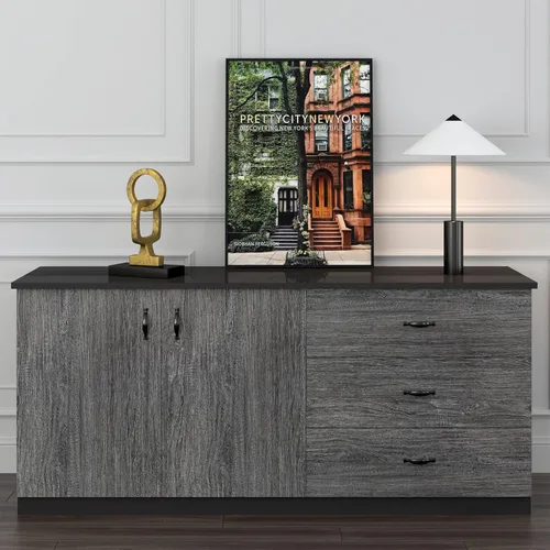 Miniatura 3 de YENHOME Papel de contacto de madera gris para encimeras de despegar y pegar, envoltura de vinilo de madera para armarios, muebles, 17.7 x 118