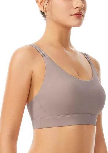 Miniatura 2 de Sujetadores deportivos acolchados para mujer, brasier deportivo sexy de línea larga entrecruzada, brasier deportivo de soporte medio con tirantes
