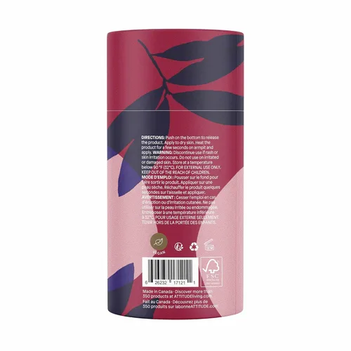 Miniatura 5 de ATTITUDE Desodorante natural, sin aluminio, control de olores y larga duración, ingredientes nutritivos, aceites de ricino y jojoba, sin bicarbonato