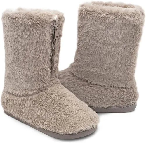 Miniatura 7 de Botines de invierno para mujer, botas de tobillo, pantuflas cálidas para casa, forro de piel