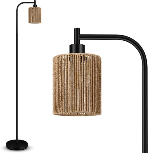 Miniatura 9 de Lámpara de pie regulable BoostArea, lámpara de pie con pantalla de vidrio, bombilla LED de 6 W incluida, lámpara de pie moderna, lámpara LED Vidrio