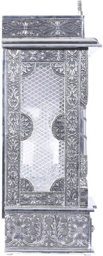 Miniatura 4 de Mandir de plata para el hogar - blanco oxidado - sin puerta (grande)