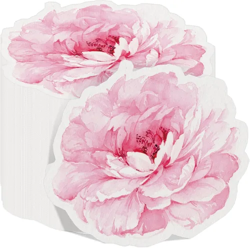 Miniatura 11 de Kosiz 100 servilletas de papel florales en forma de flor de otoño, servilletas de cóctel florales para otoño, cumpleaños, fiesta en casa, Magnolia