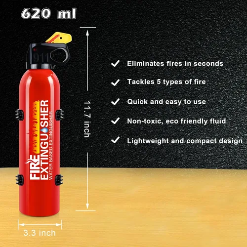Miniatura 2 de Extintor de incendios mejorado para el hogar, paquete de 4 extintores de incendios de automóvil con soporte, extintores de incendios de cocina