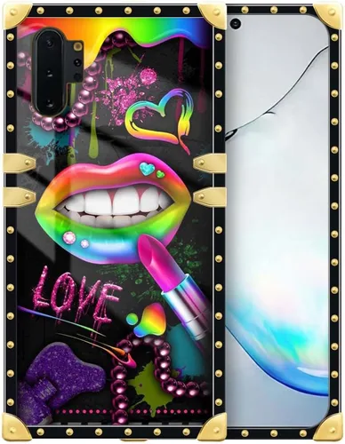 Funda compatible con Samsung Galaxy Note 10 Plus, Lipstick Lips Note 10 Plus para niñas, TPU suave a prueba de golpes, protección rígida de