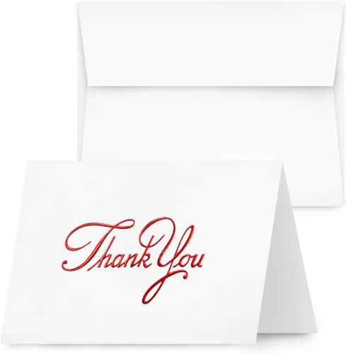 Miniatura 6 de Tarjetas de felicitación de color crema de agradecimiento en relieve de lámina dorada, ideal para vacaciones, baby showers, cumpleaños, bodas
