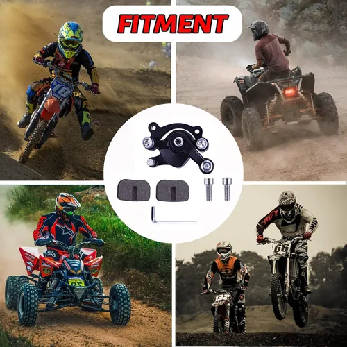 Miniatura 5 de Pinza de freno de disco delantero y almohadilla para MBX10 MBX11 80cc MM-B80 105cc MM-B105 CT100U CC100X Trail Mini Bike 47 49cc Mini ATV Gas Negro