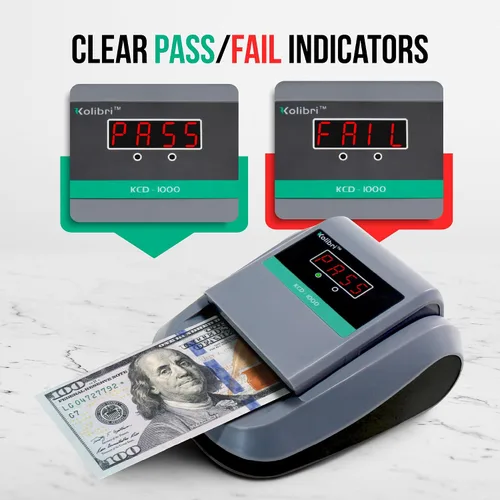 Miniatura 4 de Kolibri KCD-1000 Lector Portátil de Divisas Falsas y Detector de Billetes Falsos de 4 Vías con UM, Detector de Dinero Falso Magnético