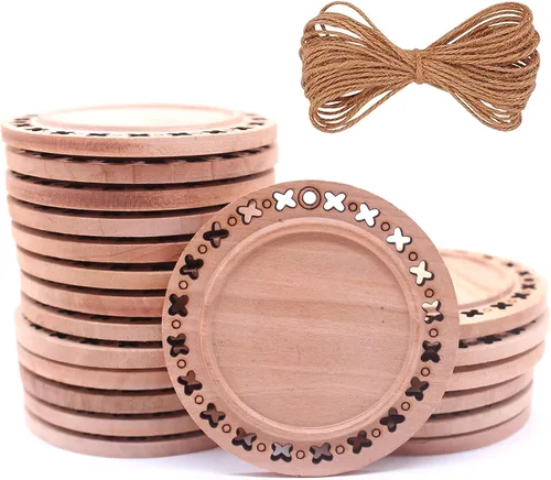 20 piezas de 2.36 pulgadas de virutas de madera naturales hechas a mano que se pueden utilizar para arte y manualidades, tecnología de adornos de