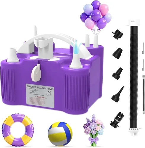 Miniatura 9 de Bomba de globos eléctrica 4 en 1 para todos los globos, globo de Mylar 260q de papel de aluminio, cojín de aire, flotador de piscina, pelota de Verde